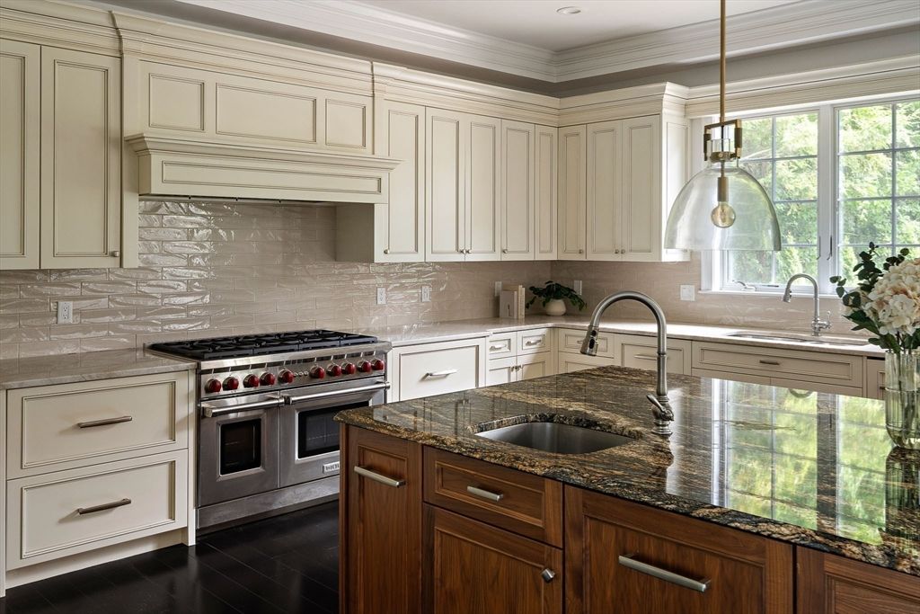 Interior, Kitchen, Pendant Lights, Stainless Steel Appliances, Wood Texture Flooring