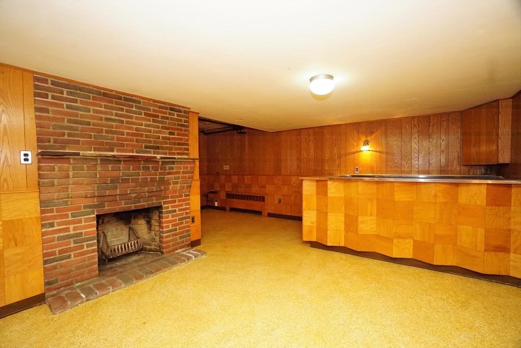 Empty room, Fireplace, Interior, Stone Walls, Wooden Walls