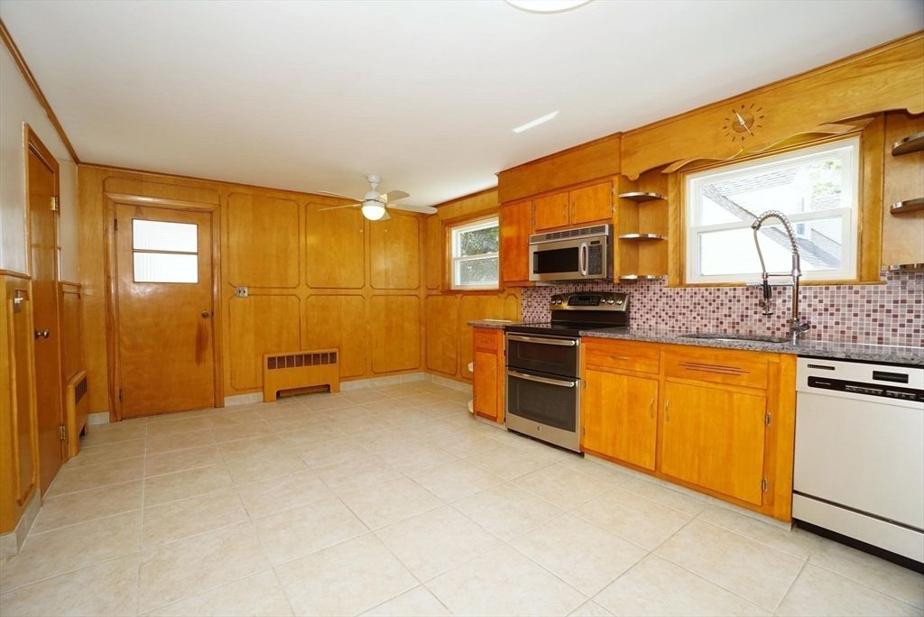 Interior, Kitchen, Stainless Steel Appliances, Wooden Walls