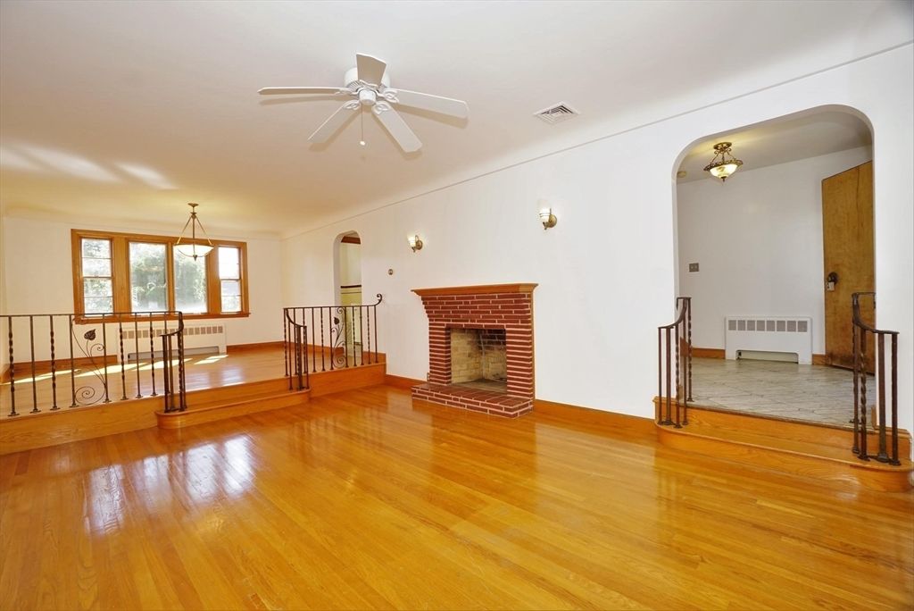 Empty room, Fireplace, Interior, Wood Texture Flooring