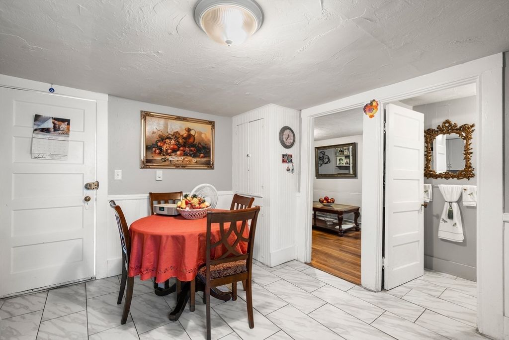 Dining room, Interior, Marble, Wood Texture Flooring