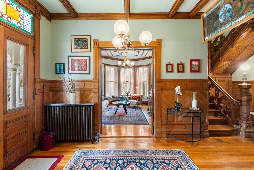Chandelier, Interior, Pendant Lights, Wood Texture Flooring, Wooden Walls