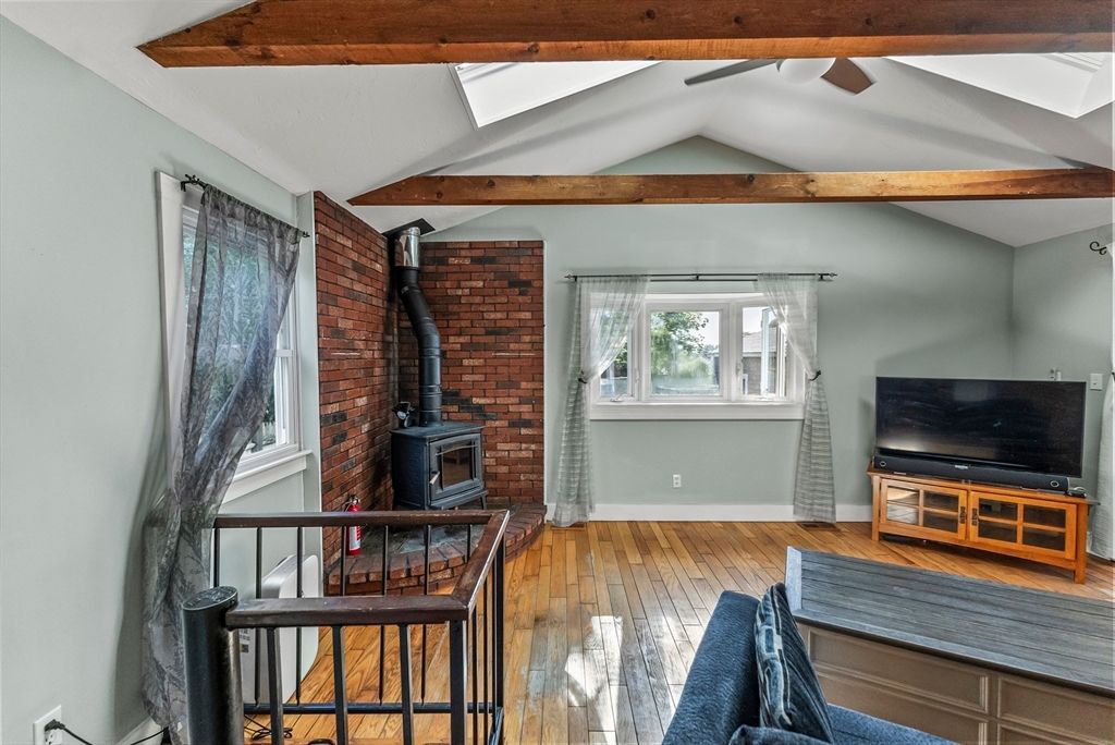Fireplace, Interior, Stone Walls, Wooden Beams, Wood Texture Flooring