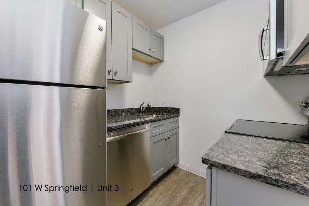 Interior, Kitchen, Stainless Steel Appliances, Wood Texture Flooring