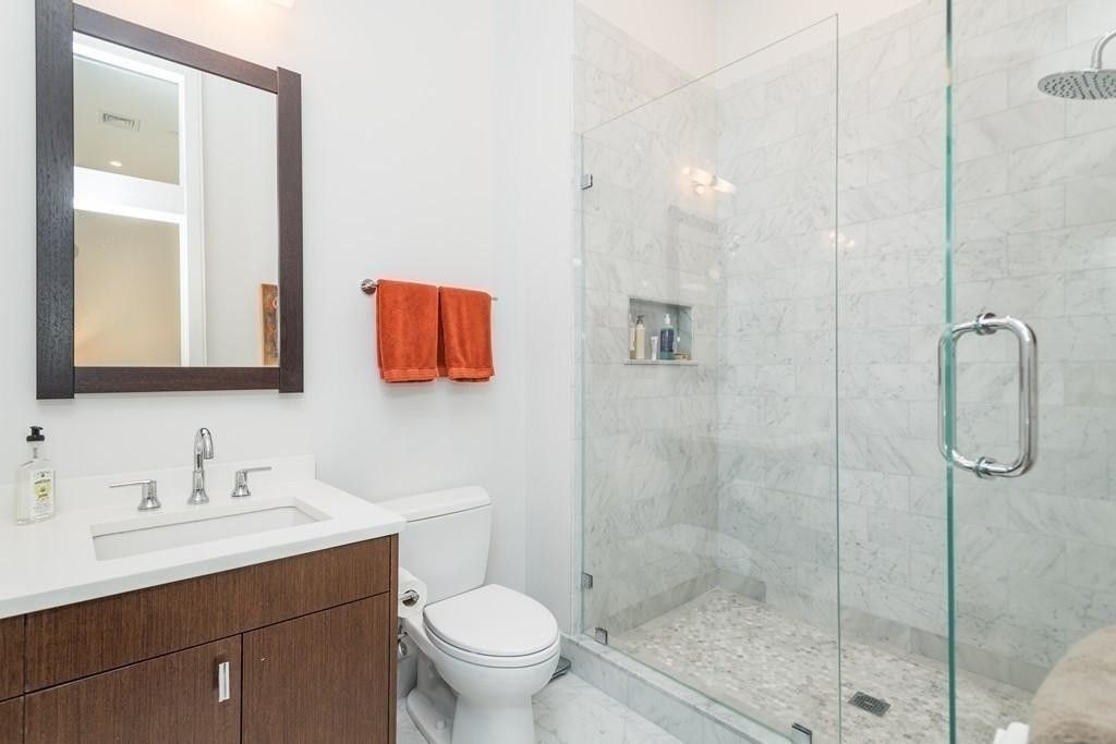 Bathroom, Glass Shower, Interior, Marble, Marble Walls