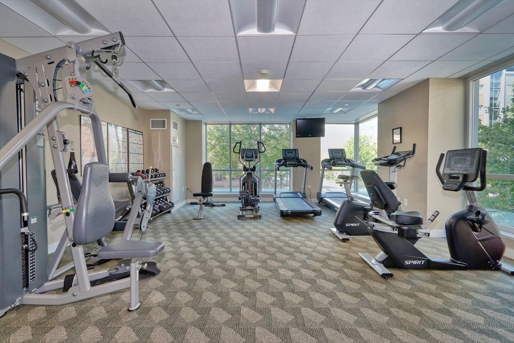 Fitness Equipment, Gym, Interior, Recessed Lighting