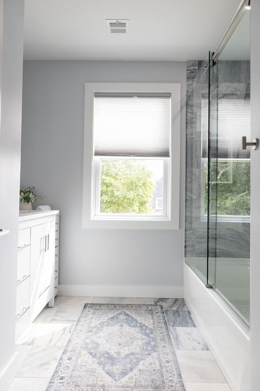 Bathroom, Glass Shower, Interior, Marble