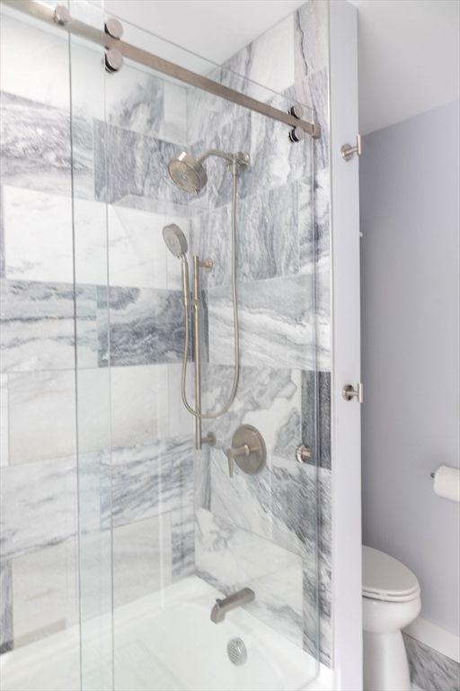 Bathroom, Glass Shower, Interior, Marble Walls