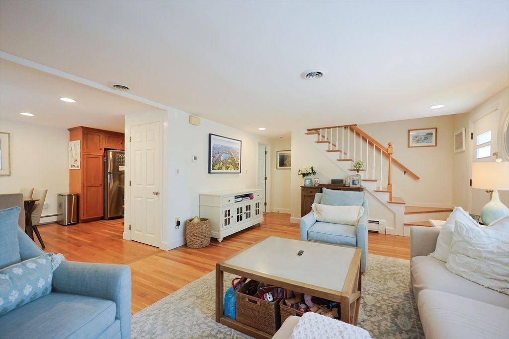 Interior, Kitchen, Living room, Recessed Lighting, Stainless Steel Appliances, Wood Texture Flooring