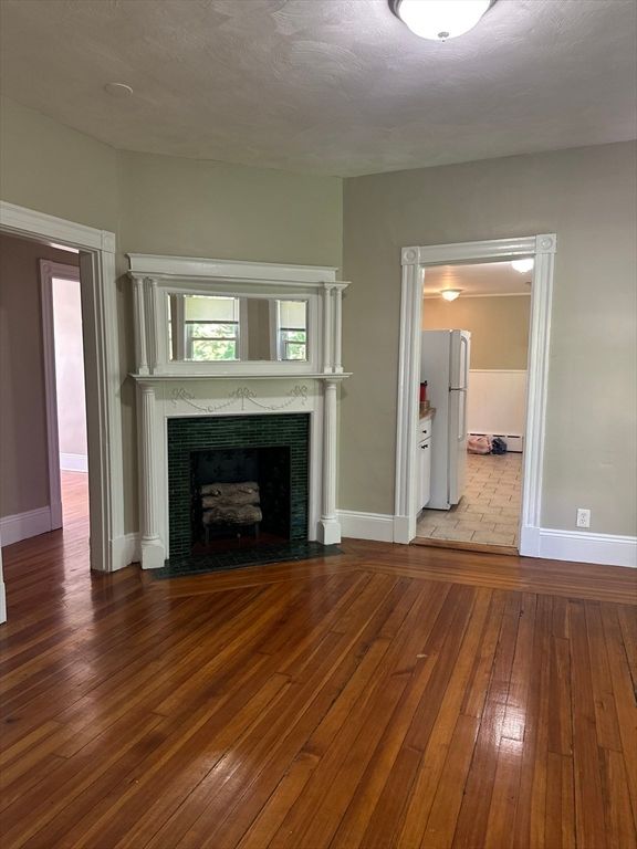 Empty room, Fireplace, Interior, Wood Texture Flooring