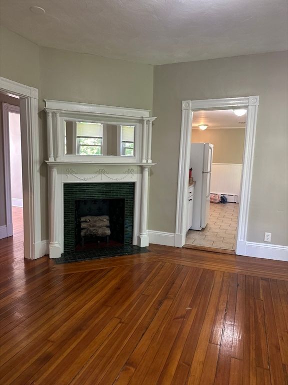 Empty room, Fireplace, Interior, Wood Texture Flooring