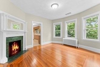 Empty room, Fireplace, Interior, Wood Texture Flooring