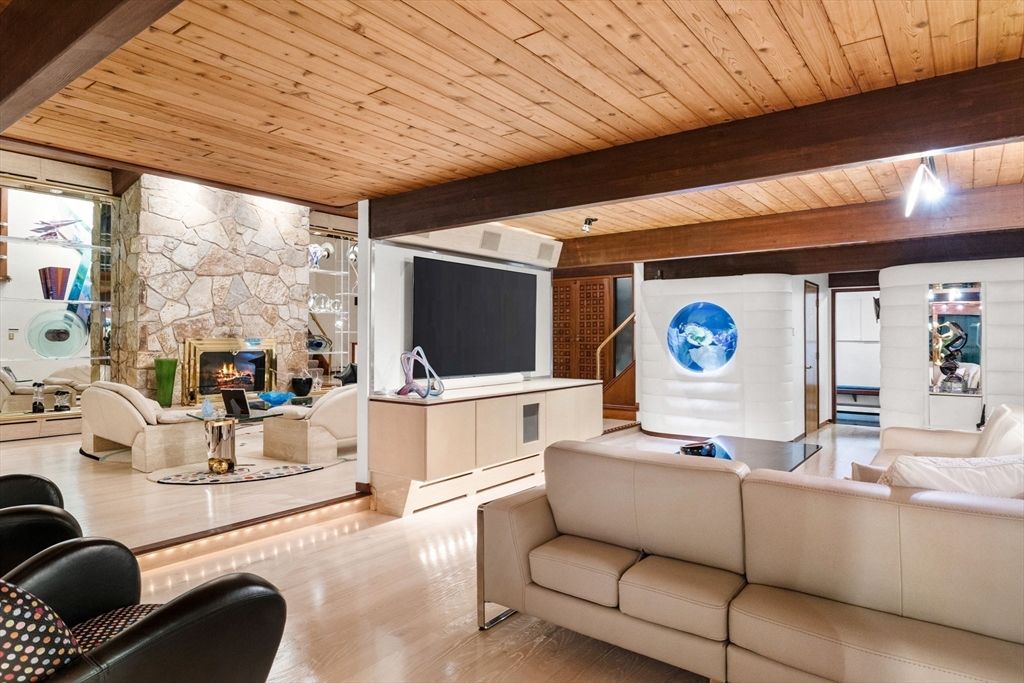 Fireplace, Interior, Living room, Stone Walls, Wooden Beams, Wooden Ceilings, Wood Texture Flooring