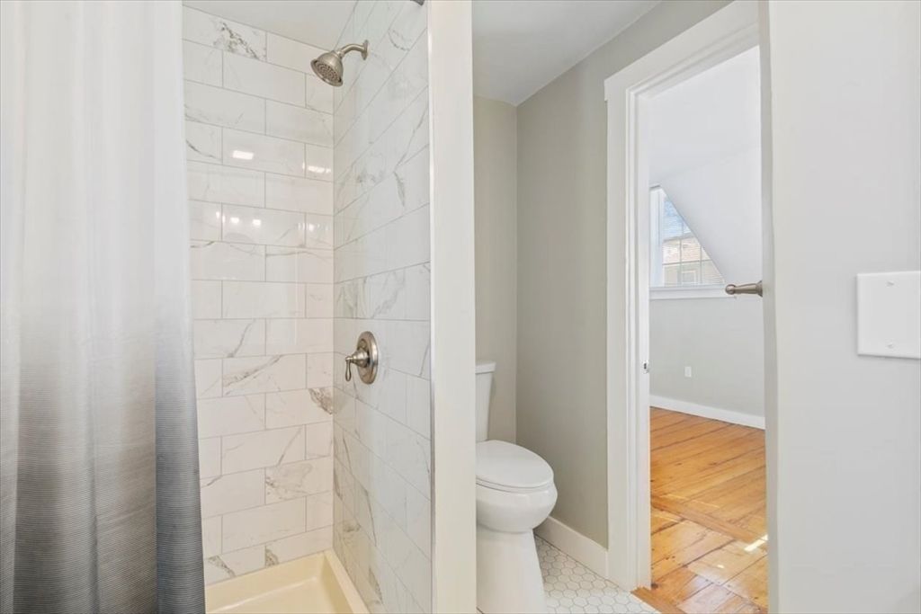 Bathroom, Interior, Marble Walls, Wood Texture Flooring