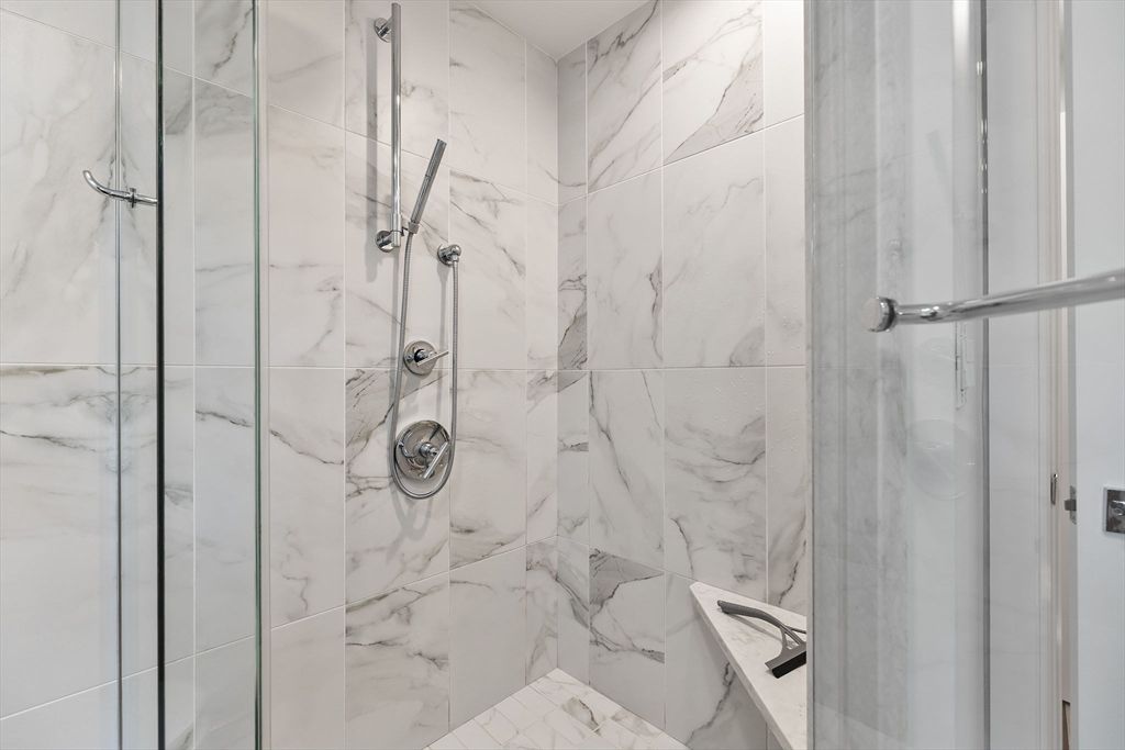Bathroom, Glass Shower, Interior, Marble Walls