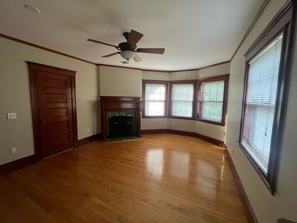 Empty room, Fireplace, Interior, Wood Texture Flooring