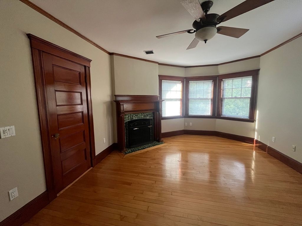 Empty room, Fireplace, Interior, Wood Texture Flooring