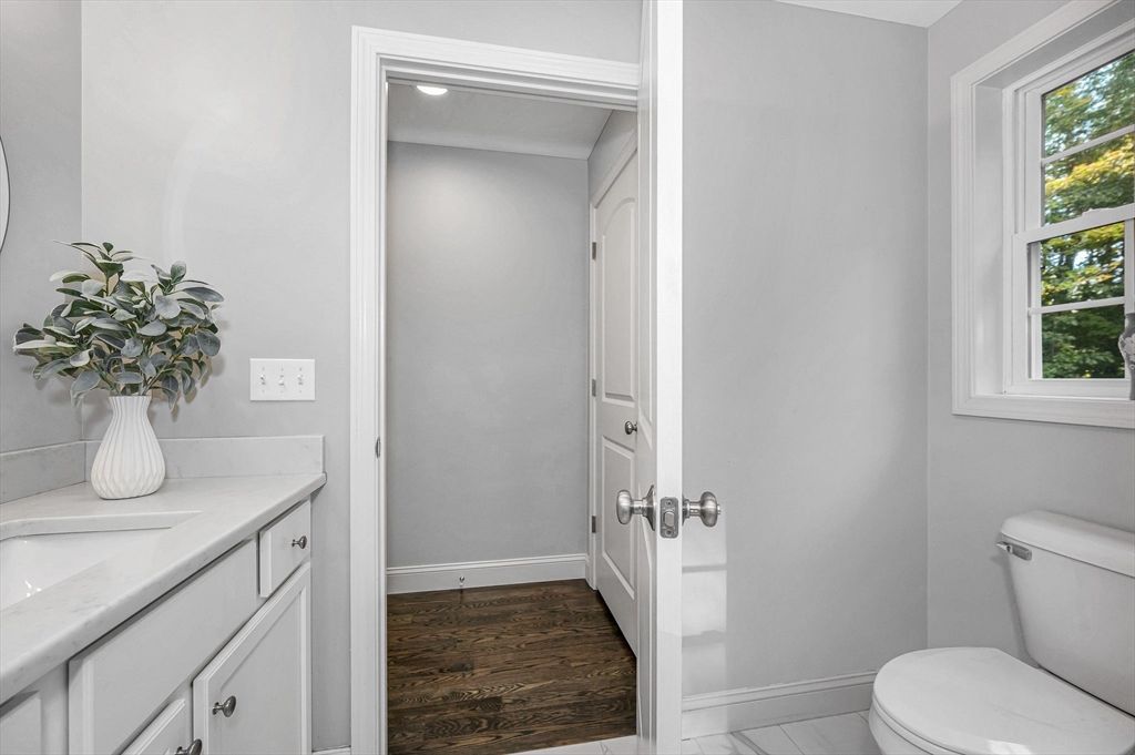 Bathroom, Interior, Recessed Lighting, Wood Texture Flooring