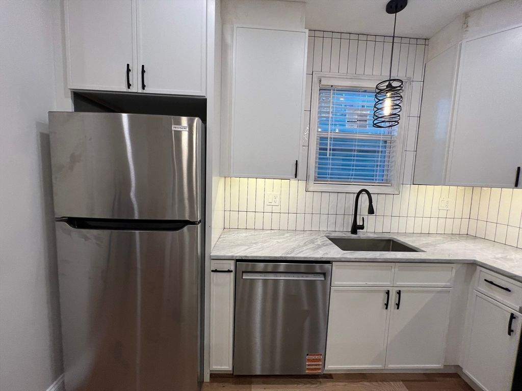 Interior, Kitchen, Pendant Lights, Stainless Steel Appliances, Wood Texture Flooring