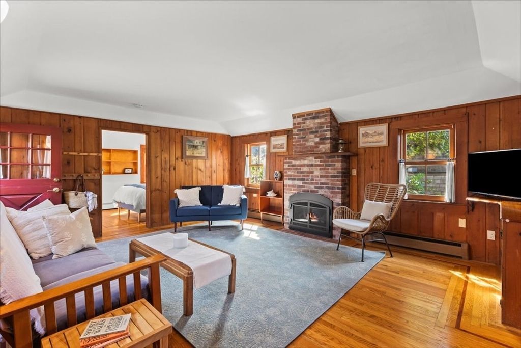 Fireplace, Interior, Living room, Wood Texture Flooring, Wooden Walls
