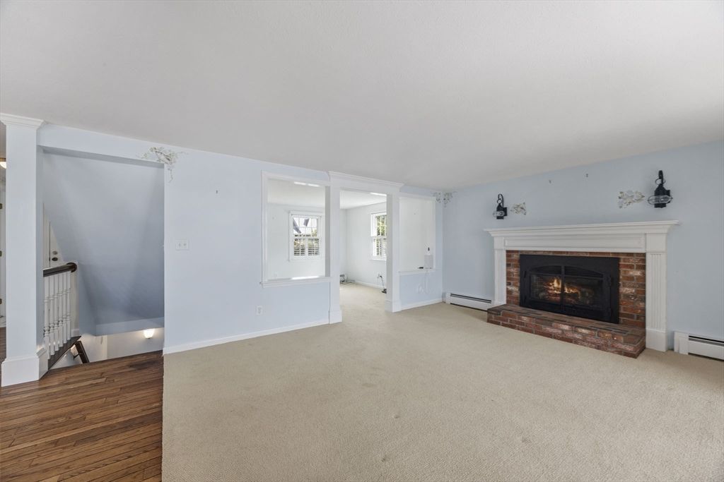 Empty room, Fireplace, Interior, Wood Texture Flooring