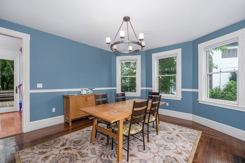 Chandelier, Dining room, Interior, Wood Texture Flooring