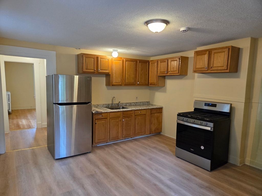 Interior, Kitchen, Stainless Steel Appliances, Wood Texture Flooring