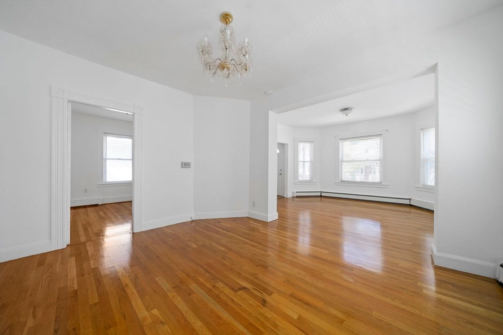 Chandelier, Empty room, Interior, Wood Texture Flooring