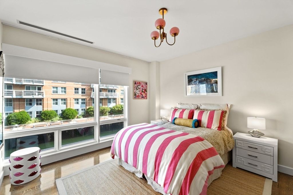 Bedroom, Chandelier, Interior, Wood Texture Flooring
