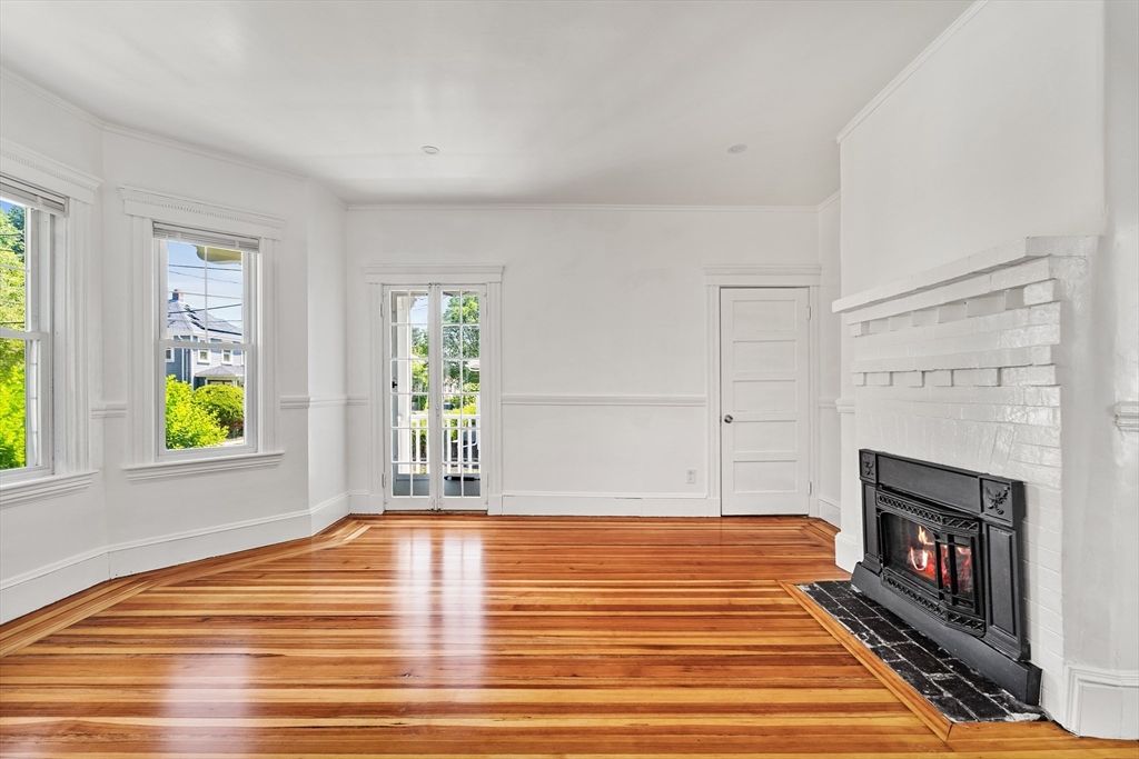 Empty room, Fireplace, Interior, Wood Texture Flooring