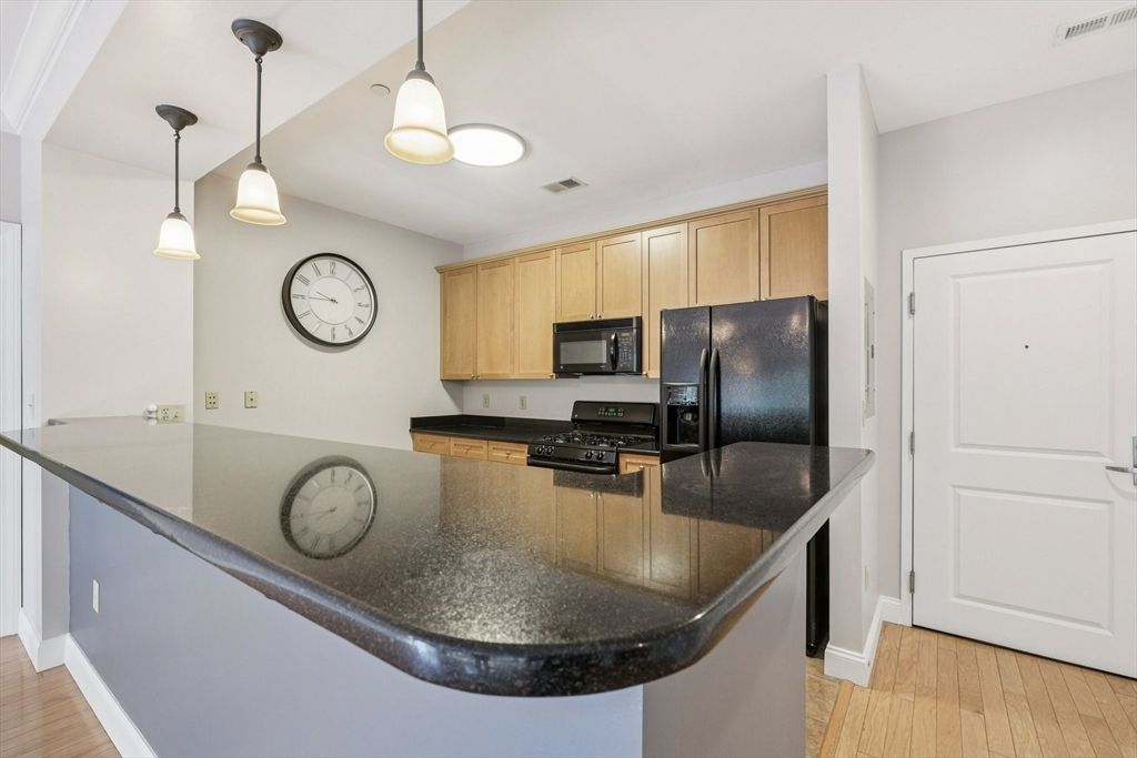Interior, Kitchen, Pendant Lights, Wood Texture Flooring