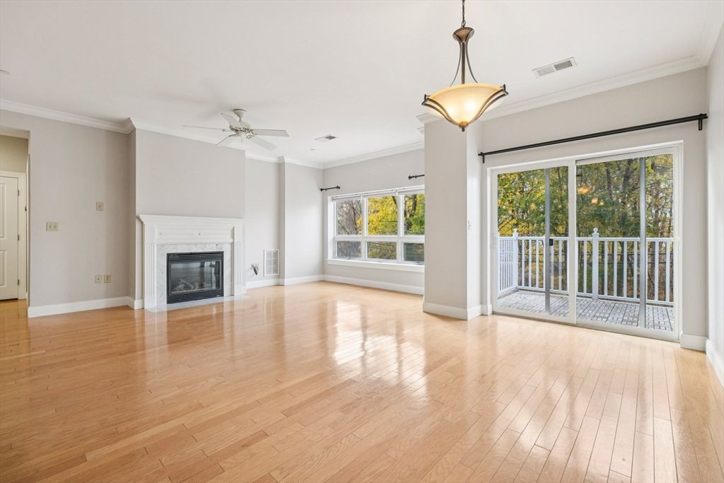 Empty room, Fireplace, Interior, Wood Texture Flooring