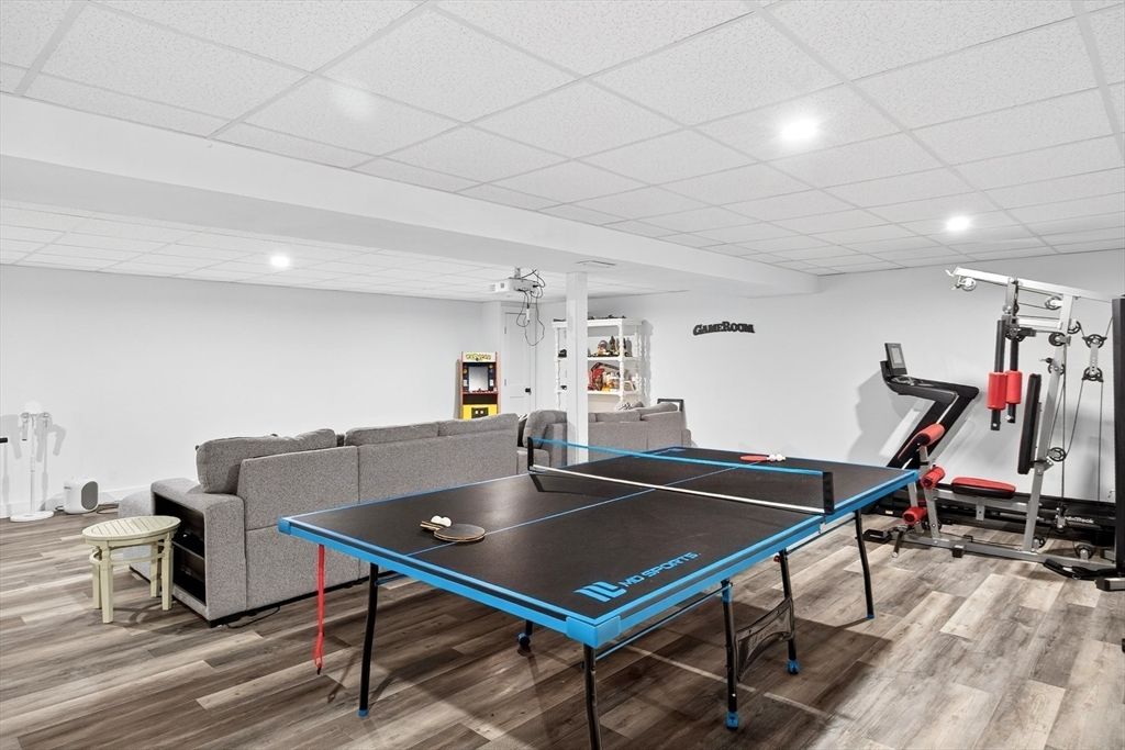 Fitness Equipment, Game Room, Interior, Recessed Lighting, Wood Texture Flooring