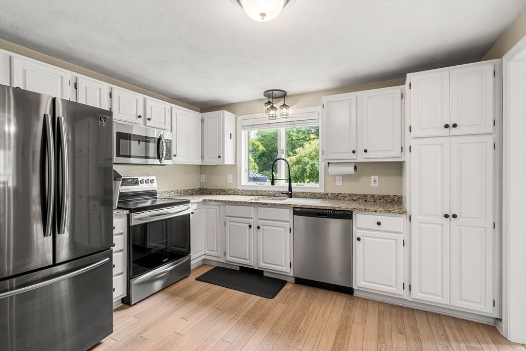 Interior, Kitchen, Stainless Steel Appliances, Wood Texture Flooring