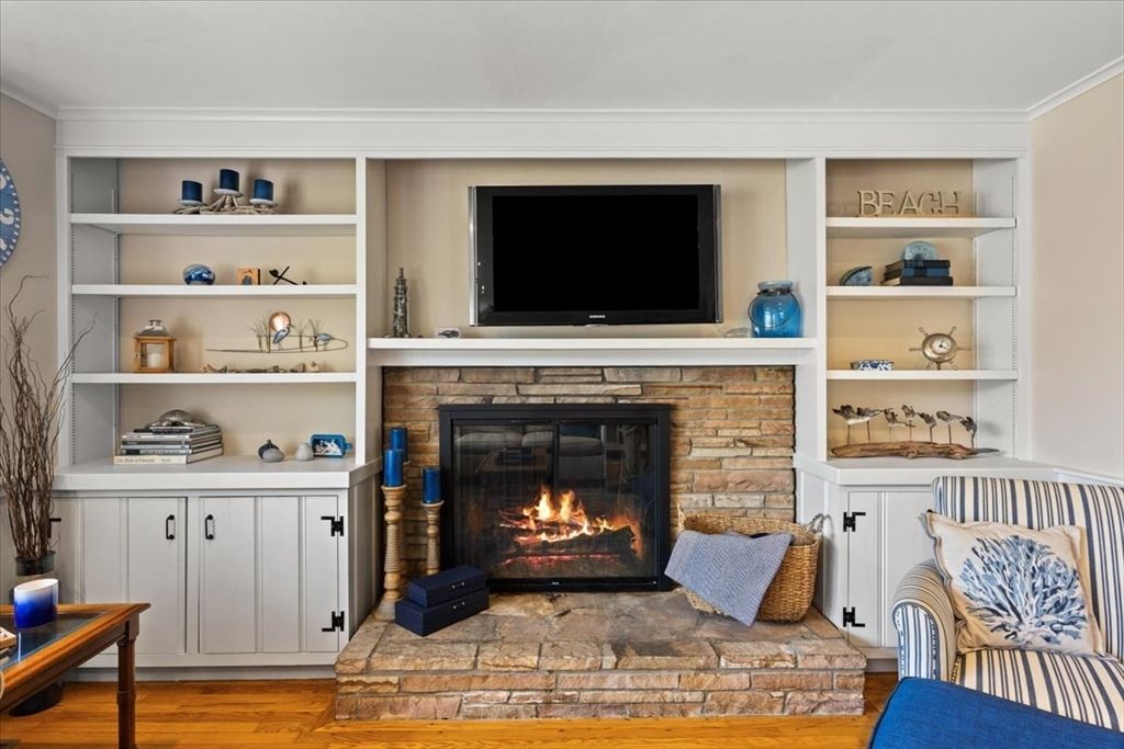 Fireplace, Interior, Wood Texture Flooring