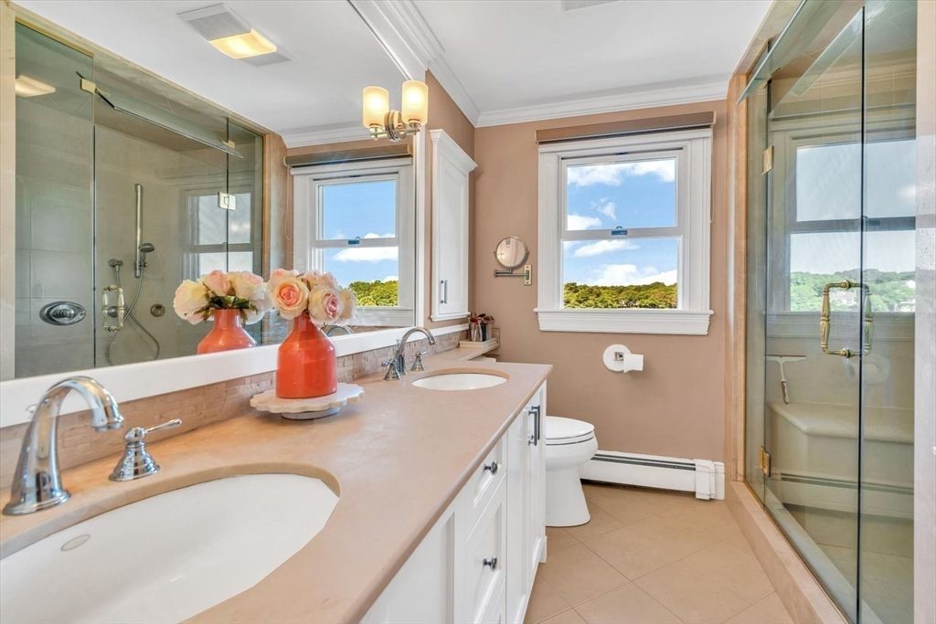 Bathroom, Dual Sink Vanities, Glass Shower, Interior