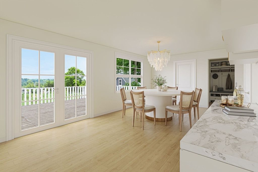 Chandelier, Dining room, Interior, Wood Texture Flooring