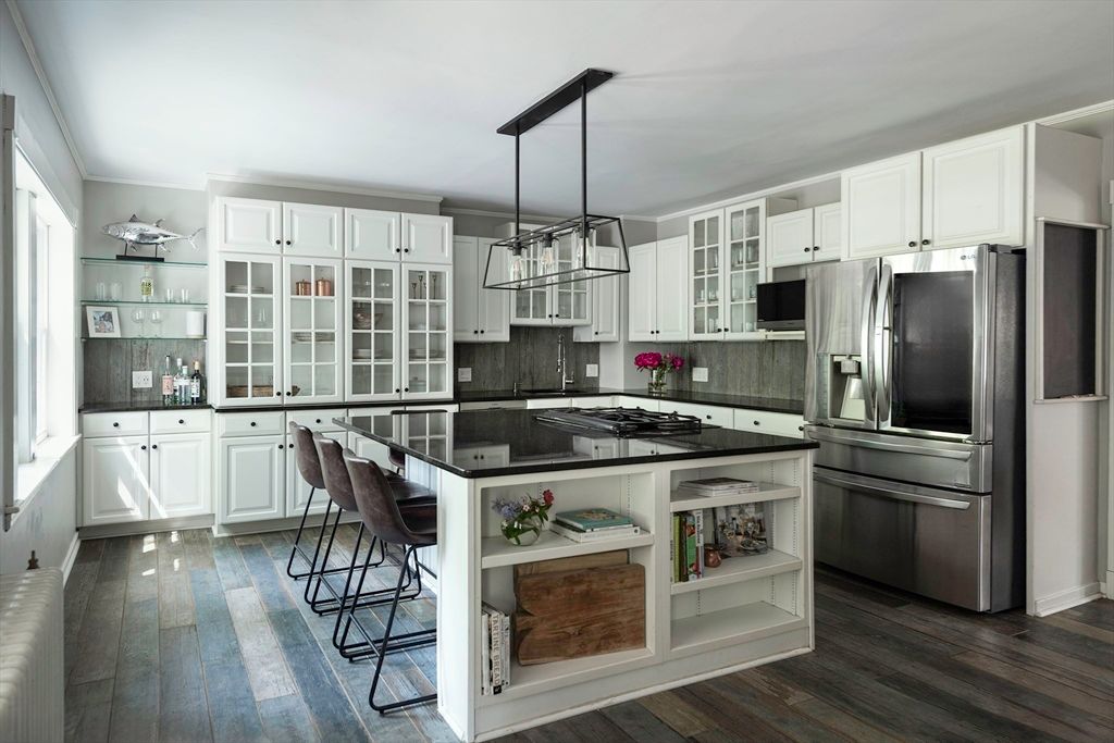 Interior, Kitchen, Pendant Lights, Stainless Steel Appliances, Wood Texture Flooring