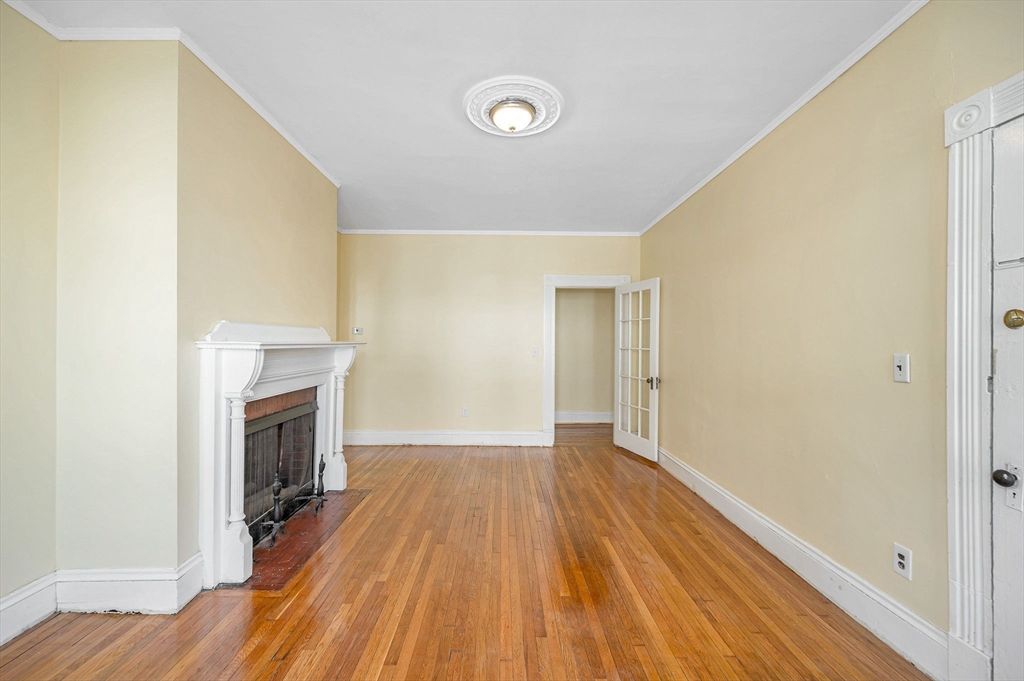 Empty room, Fireplace, Interior, Wood Texture Flooring