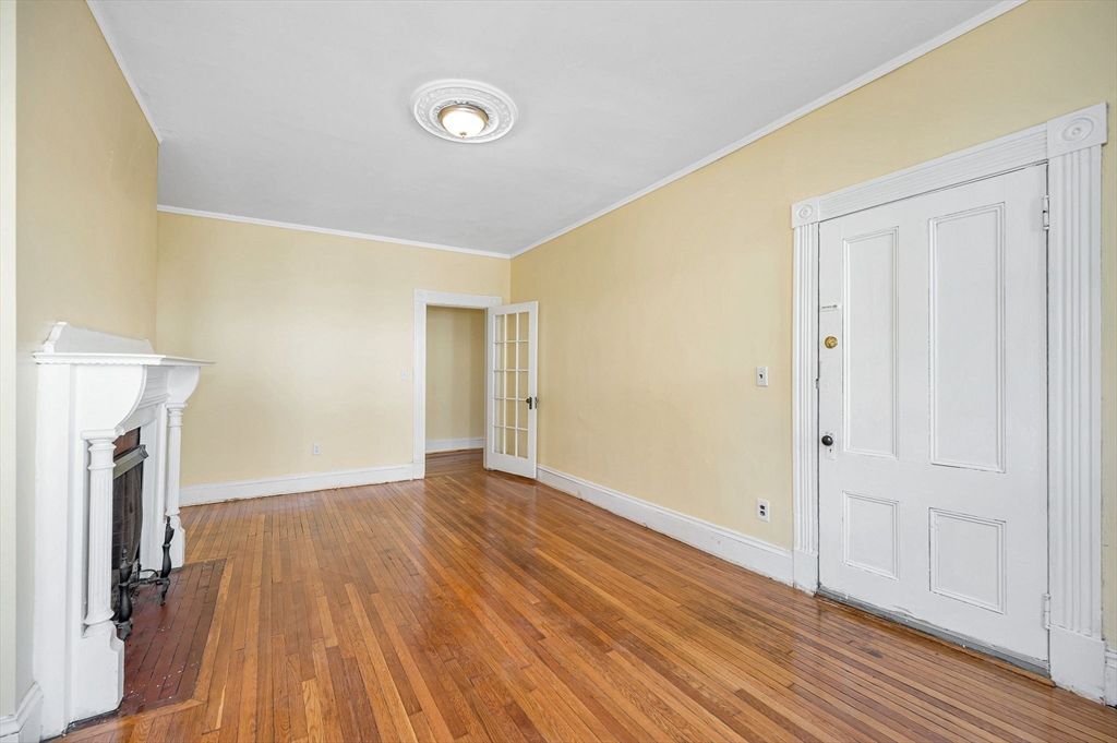 Empty room, Fireplace, Interior, Wood Texture Flooring