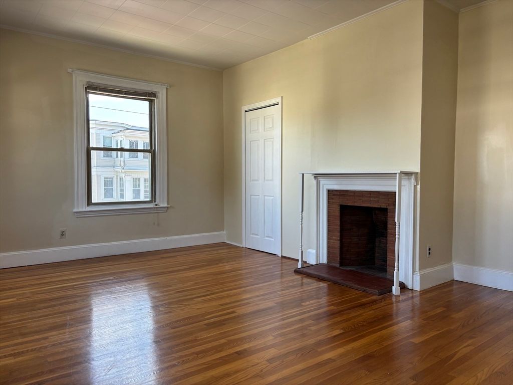 Empty room, Fireplace, Interior, Wood Texture Flooring