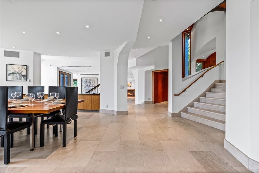 Home Office, Interior, Living room, Marble, Recessed Lighting