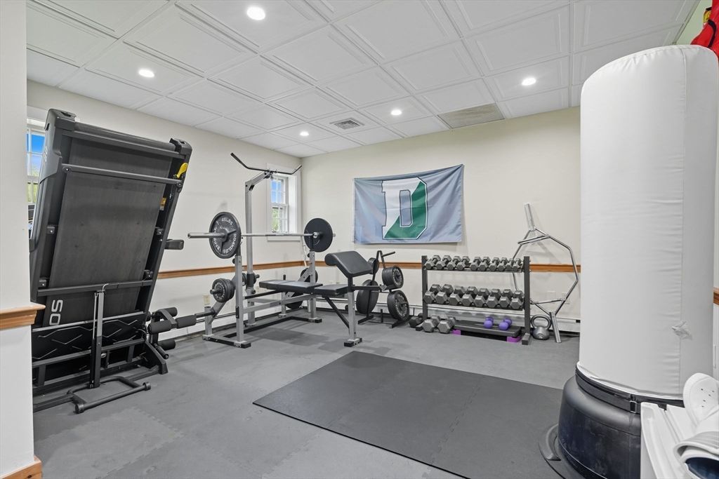 Fitness Equipment, Gym, Interior, Recessed Lighting
