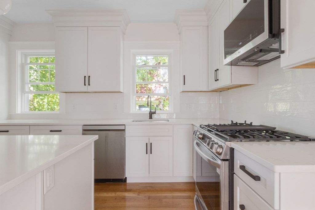 Interior, Kitchen, Stainless Steel Appliances, Wood Texture Flooring