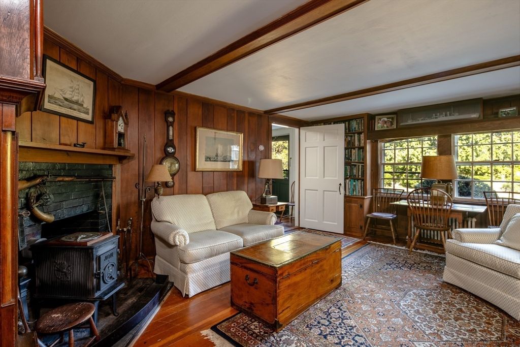 Fireplace, Interior, Living room, Wood Texture Flooring, Wooden Walls