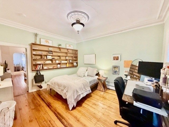 Bedroom, Home Office, Interior, Wood Texture Flooring