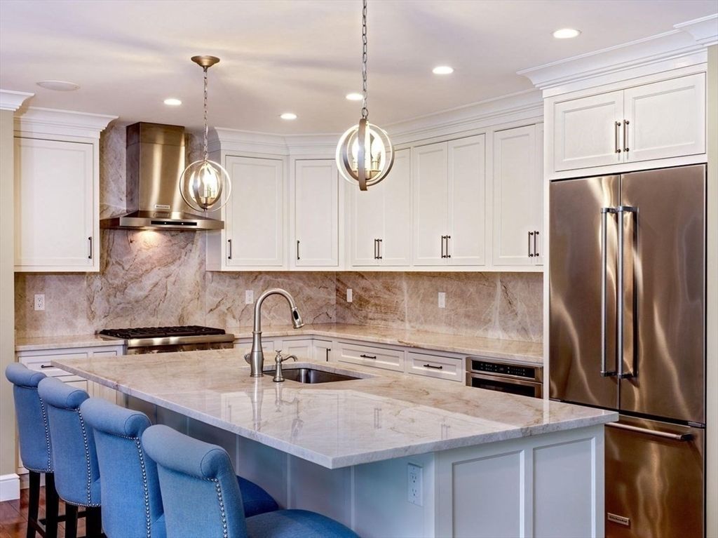 Interior, Kitchen, Pendant Lights, Recessed Lighting, Stainless Steel Appliances