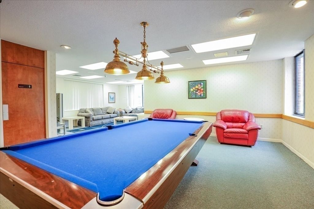 Billiard Table, Game Room, Interior, Pendant Lights, Recessed Lighting