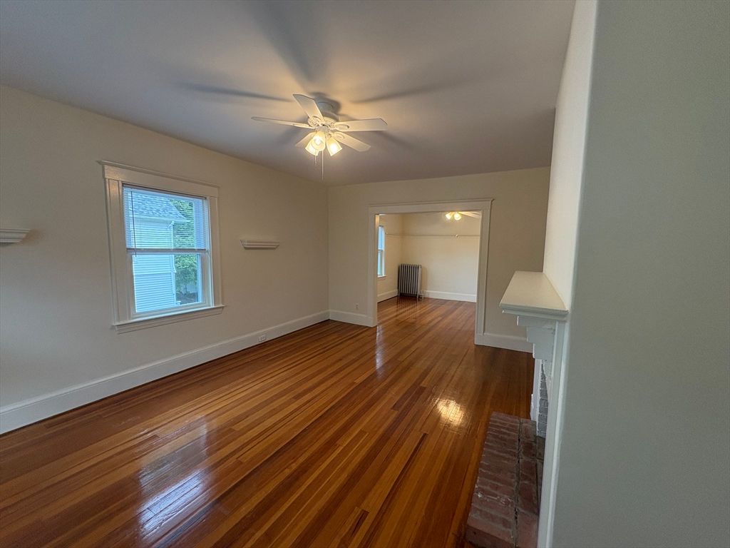 Empty room, Fireplace, Interior, Wood Texture Flooring