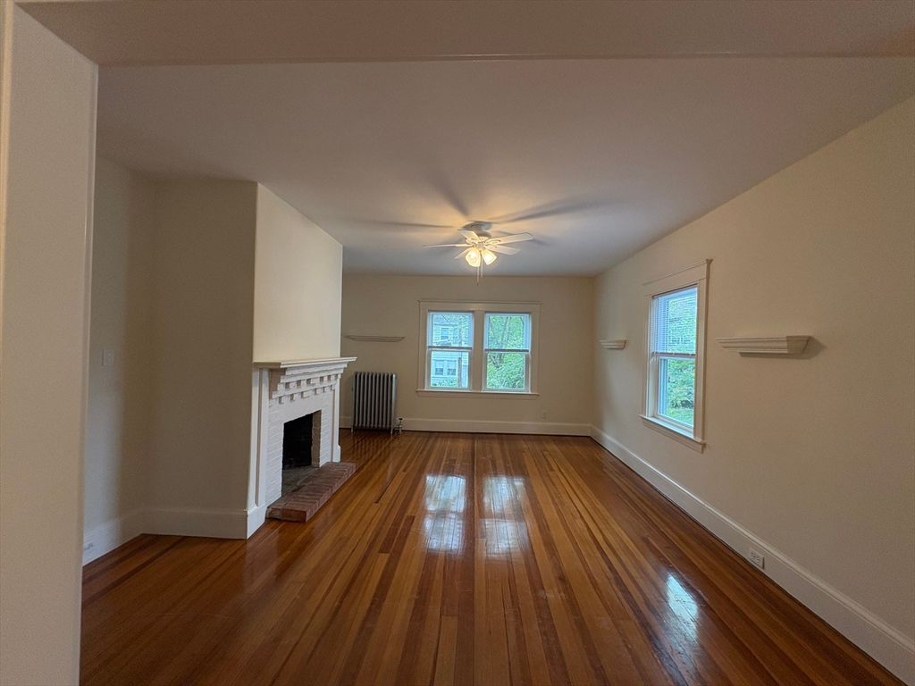 Empty room, Fireplace, Interior, Wood Texture Flooring